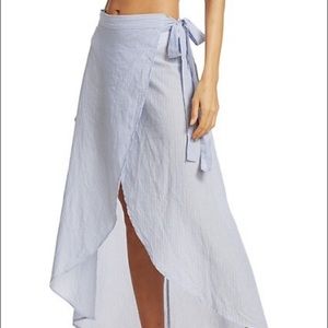 Onia Amanda Wrap Skirt Small French Stripe Blue Bell Size XS NWT